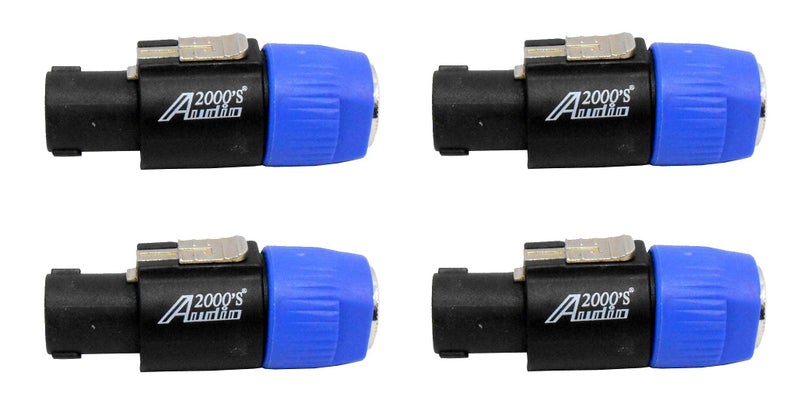 AUDIO 2000'S ACC31A1P2 4-Pack Speakon Male to 1/4" TS Jack Adapters - Image 1